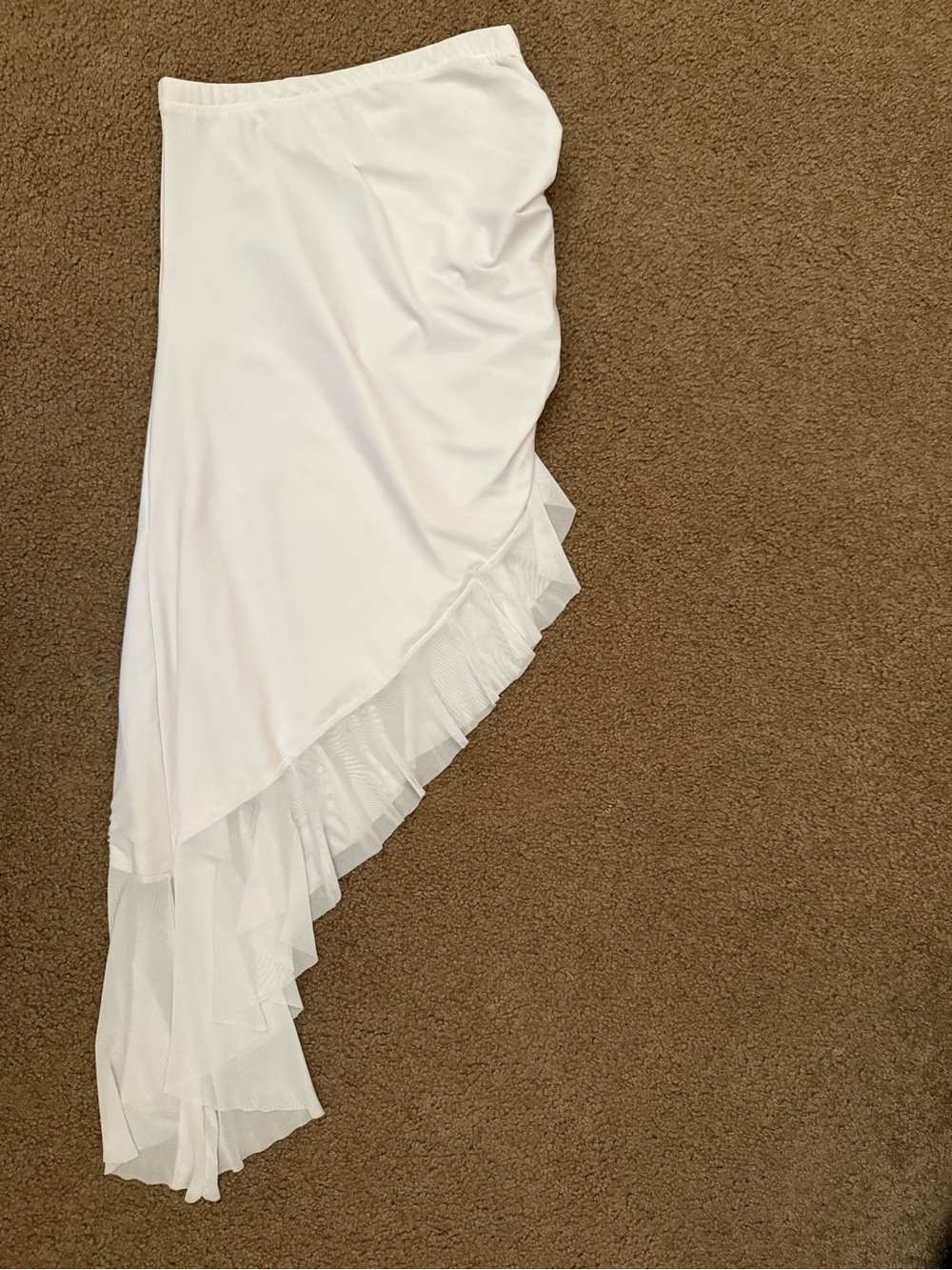 Amazon White High-Low Ruffle Wrap Skirt - Picture 6 of 9